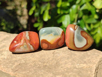 Polished Polychrome Jasper Palm Stones x 35 From NW Coast, Madagascar