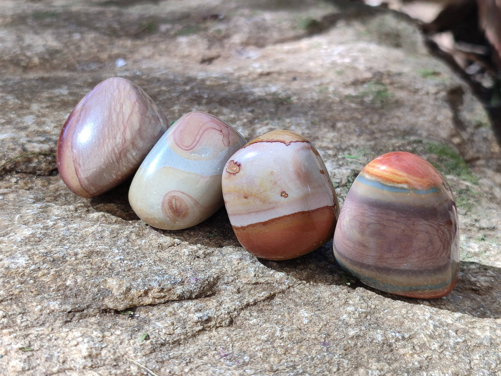 Polished Polychrome Jasper Palm Stones x 35 From NW Coast, Madagascar - Toprock Gemstones and Minerals 