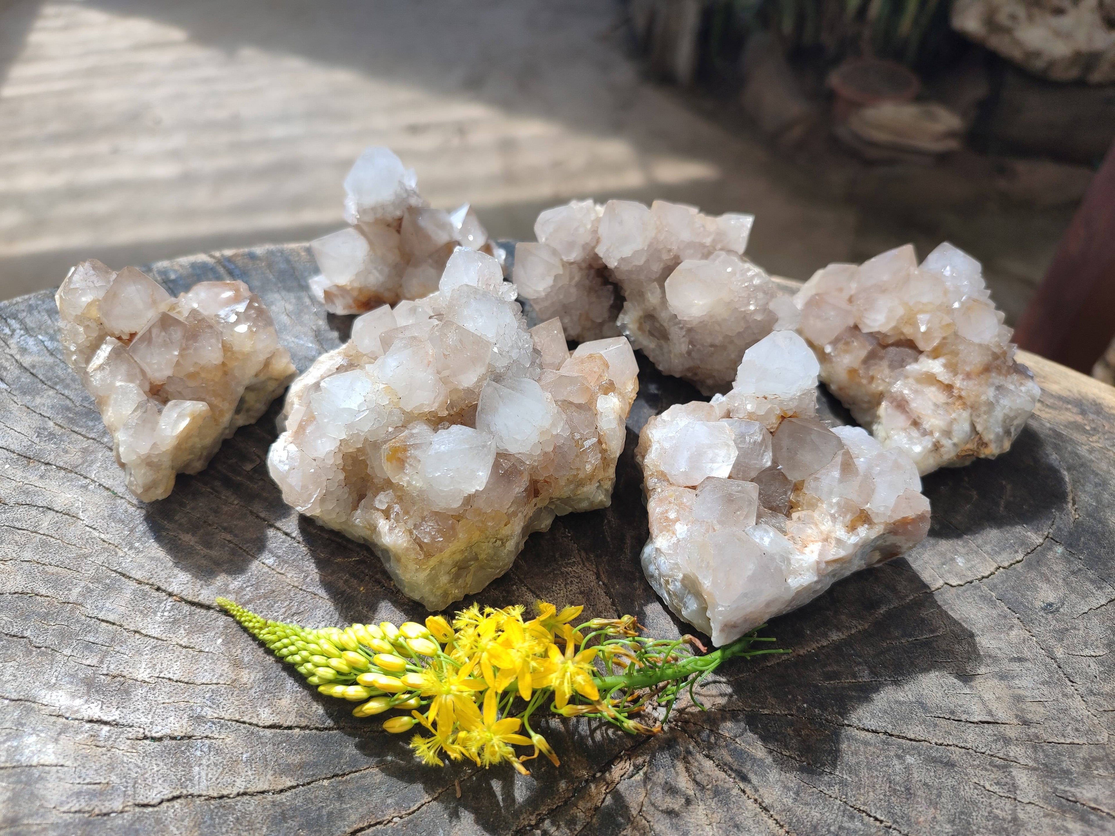 Natural Spirit Quartz Clusters x 6 From Boekenhouthoek, South Africa - Toprock Gemstones and Minerals 