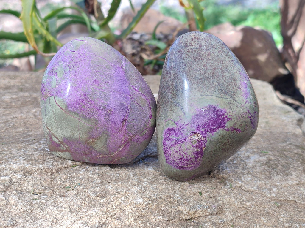 Polished Stichtite Standing Free Forms x 4 From Barberton, South Africa - Toprock Gemstones and Minerals 