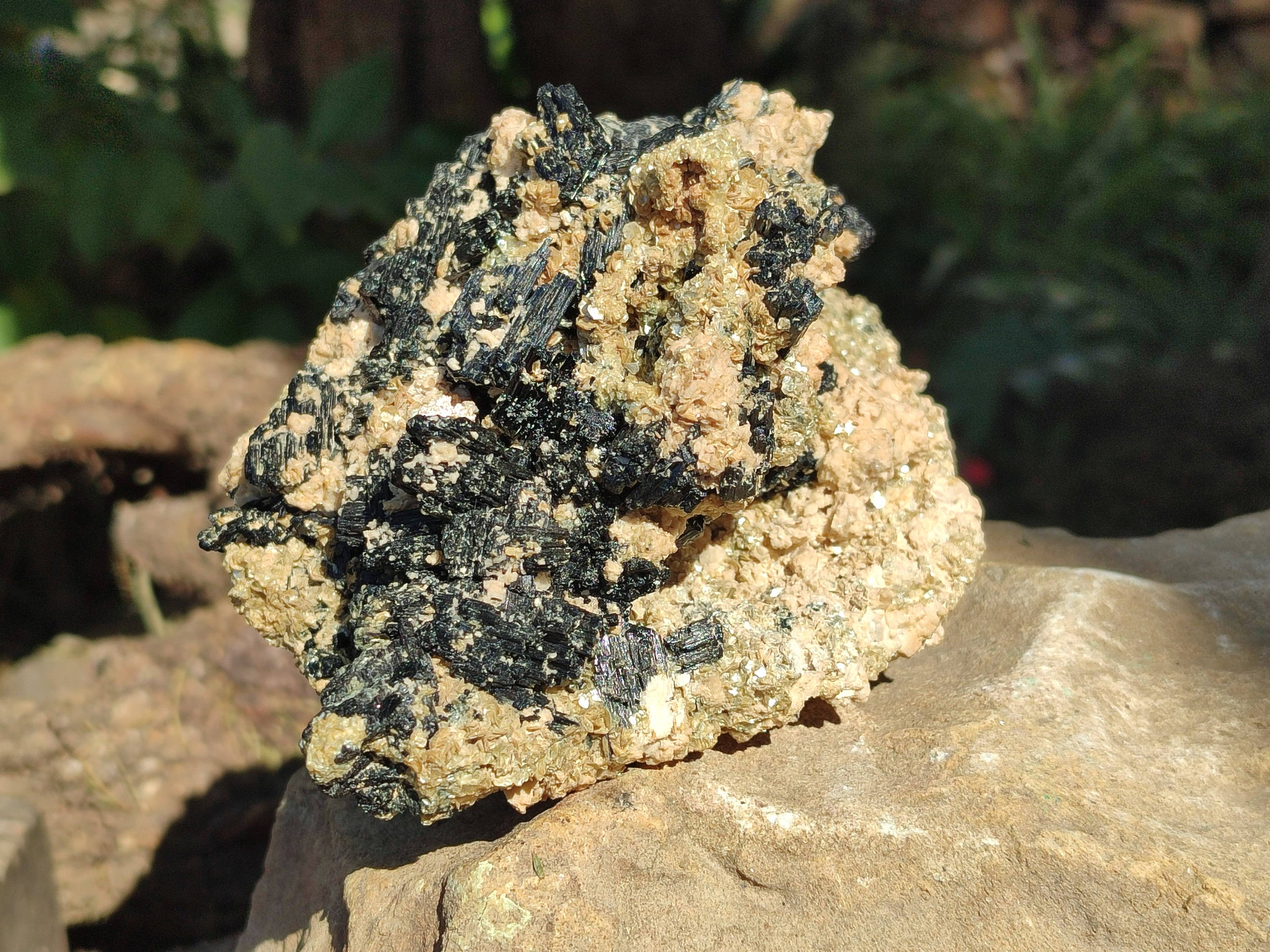 Natural Schorl Black Tourmaline Specimens x 2 From Erongo, Namibia - Toprock Gemstones and Minerals 