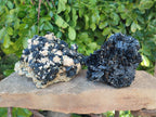 Natural Schorl Black Tourmaline Specimens x 2 From Erongo, Namibia - Toprock Gemstones and Minerals 