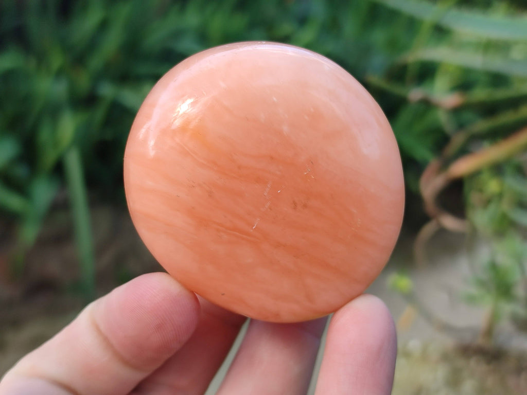 Polished Orange Twist Calcite Palm Stones x 24 From Madagascar - Toprock Gemstones and Minerals 