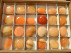 Polished Orange Twist Calcite Palm Stones x 24 From Madagascar - Toprock Gemstones and Minerals 