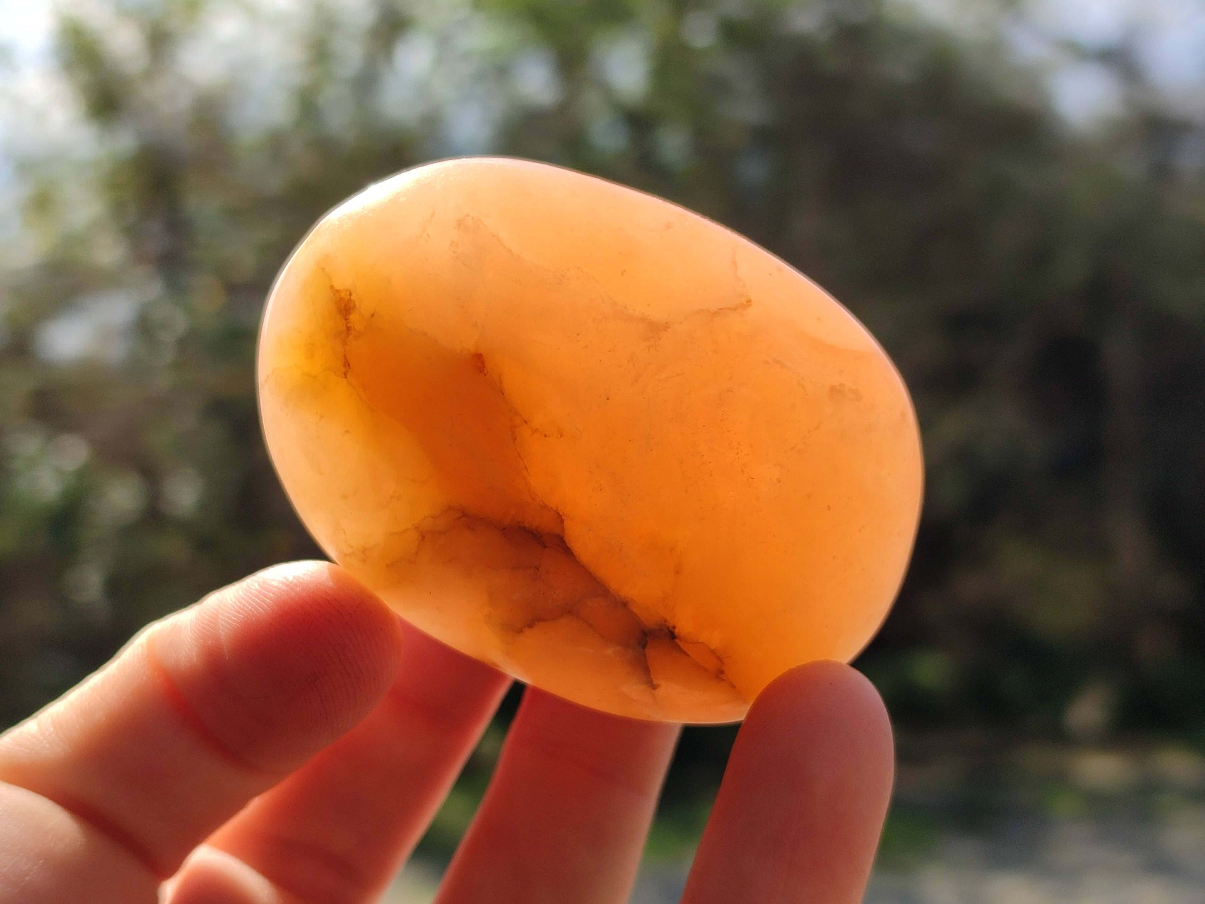 Polished Orange Twist Calcite Palm Stones x 24 From Madagascar - Toprock Gemstones and Minerals 