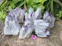Natural Sugar Amethyst Clusters x 6 From Zambia - Toprock Gemstones and Minerals 