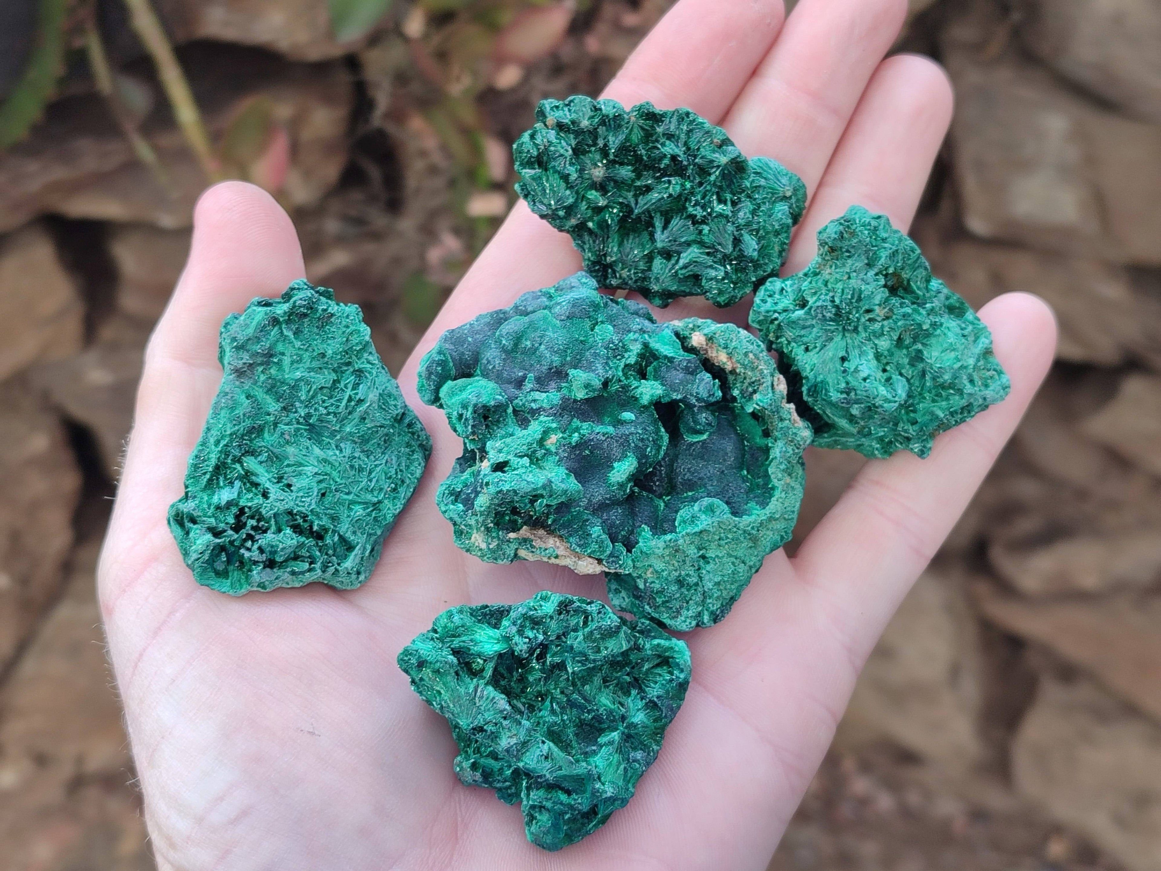 Natural Silky Malachite Specimens x 20 From Kasompe, Congo - Toprock Gemstones and Minerals 