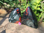 Polished Bloodstone Standing Free Forms x 2 From Swaziland - Toprock Gemstones and Minerals 
