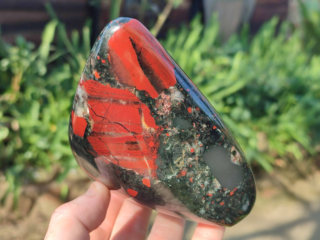 Polished Bloodstone Standing Free Forms x 2 From Swaziland - Toprock Gemstones and Minerals 