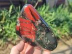 Polished Bloodstone Standing Free Forms x 2 From Swaziland - Toprock Gemstones and Minerals 