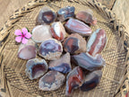 Polished On One Side Red Sashe River Agate Nodules x 24 From Zimbabwe - Toprock Gemstones and Minerals 