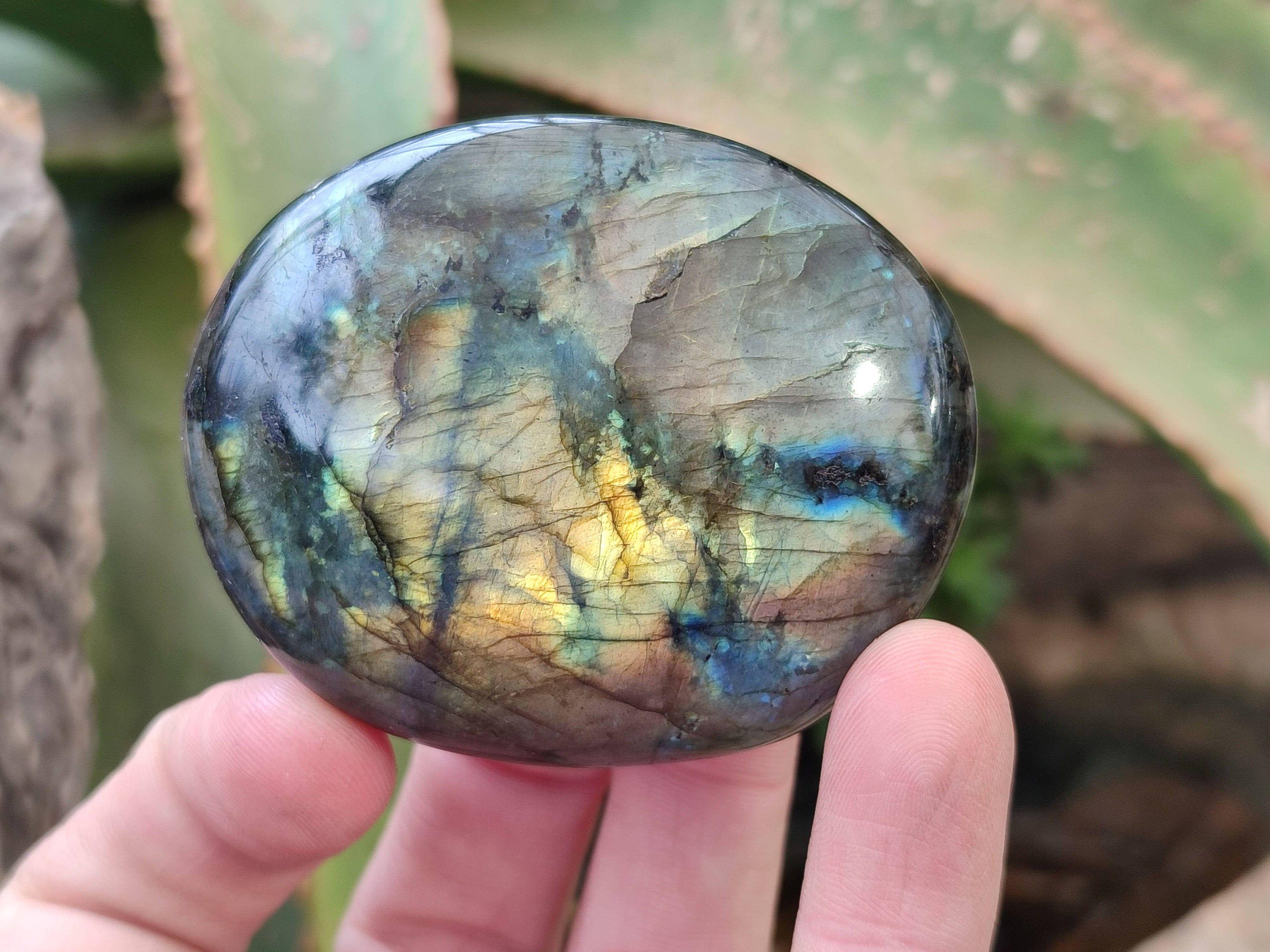 Polished Labradorite Palm Stones x 12 From Tulear, Madagascar - Toprock Gemstones and Minerals 