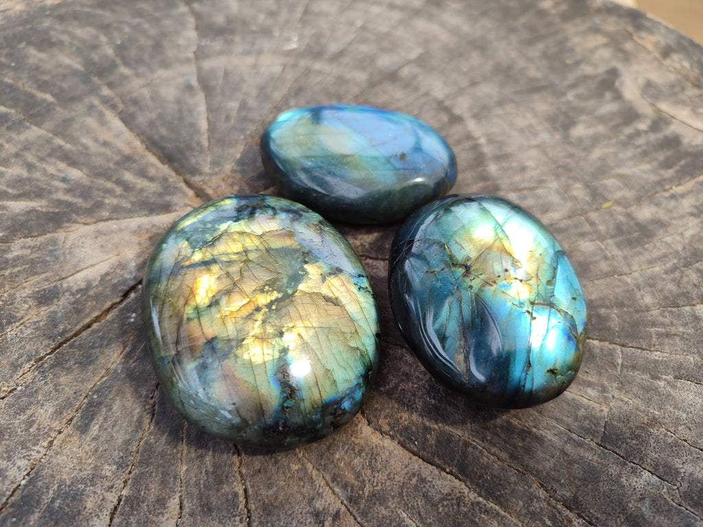 Polished Labradorite Palm Stones x 12 From Tulear, Madagascar - Toprock Gemstones and Minerals 