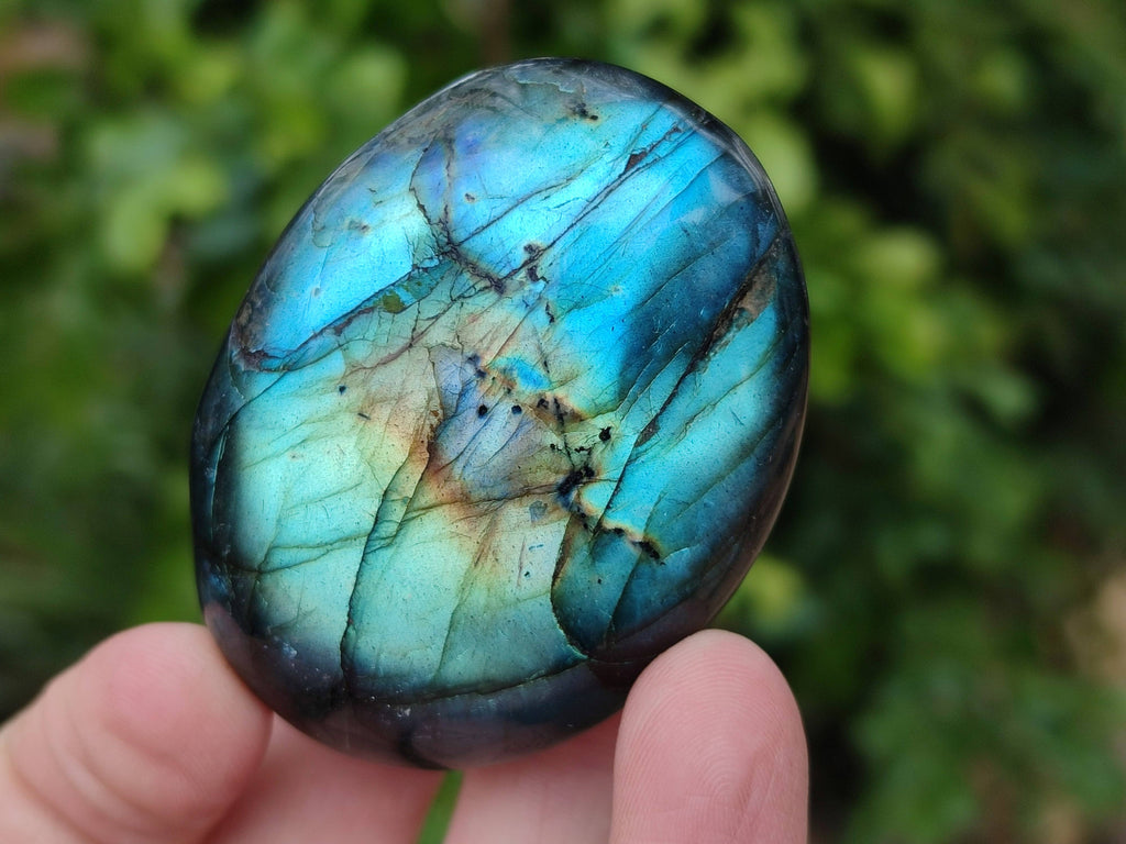 Polished Labradorite Palm Stones x 12 From Tulear, Madagascar - Toprock Gemstones and Minerals 