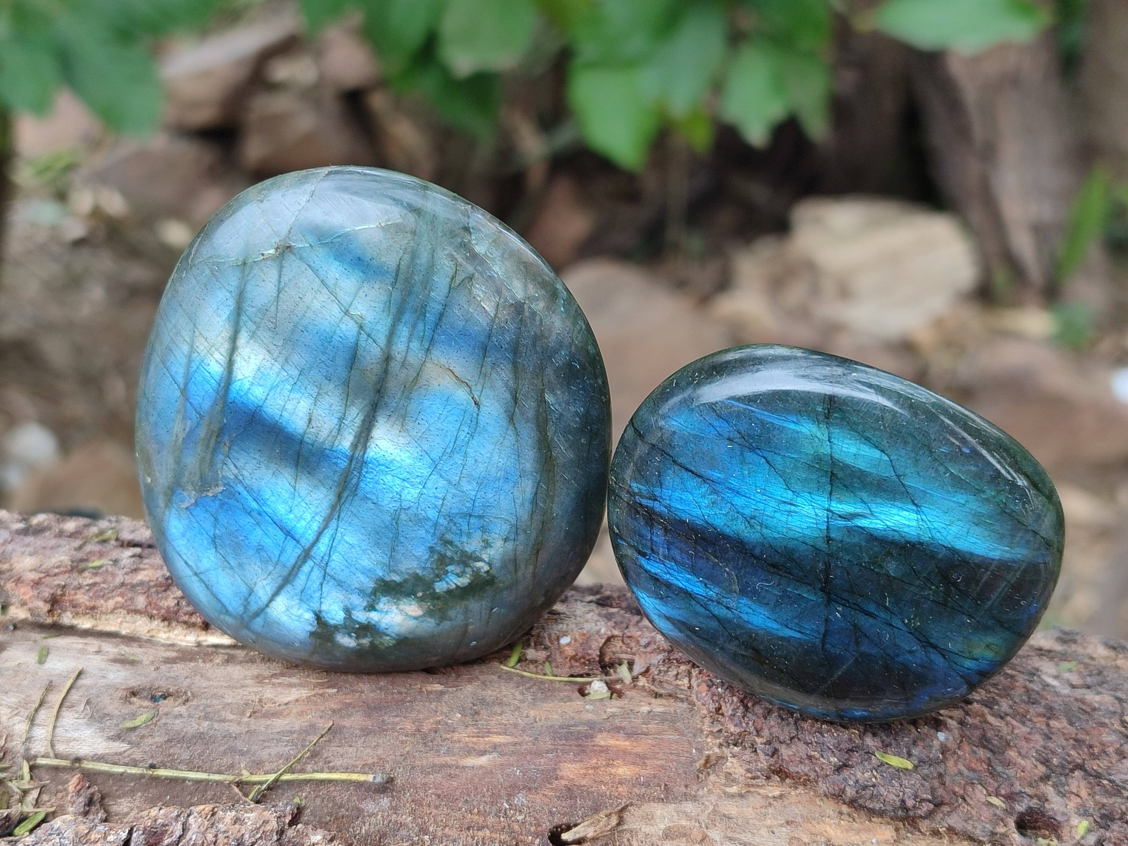 Polished Labradorite Palm Stones x 12 From Tulear, Madagascar - Toprock Gemstones and Minerals 