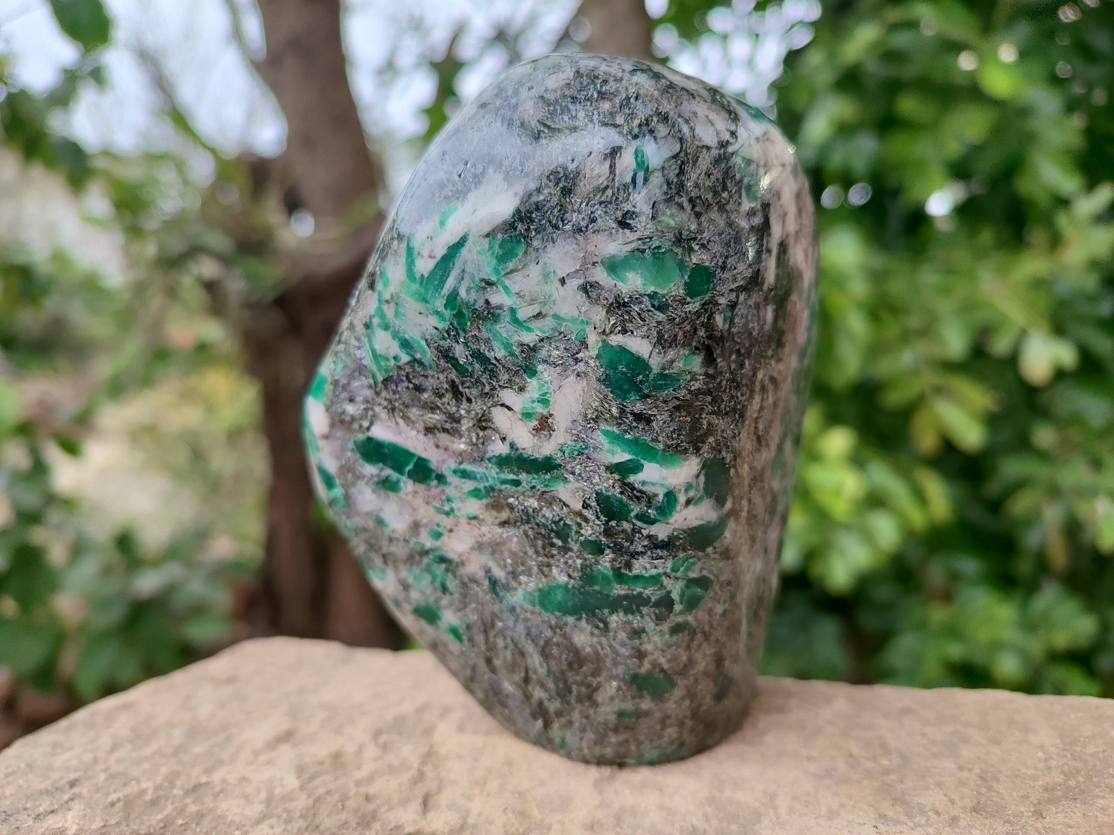 Polished Emerald Mica 'Mutokolite' Standing Free Form x 1 From Mutoko, Zimbabwe - Toprock Gemstones and Minerals 
