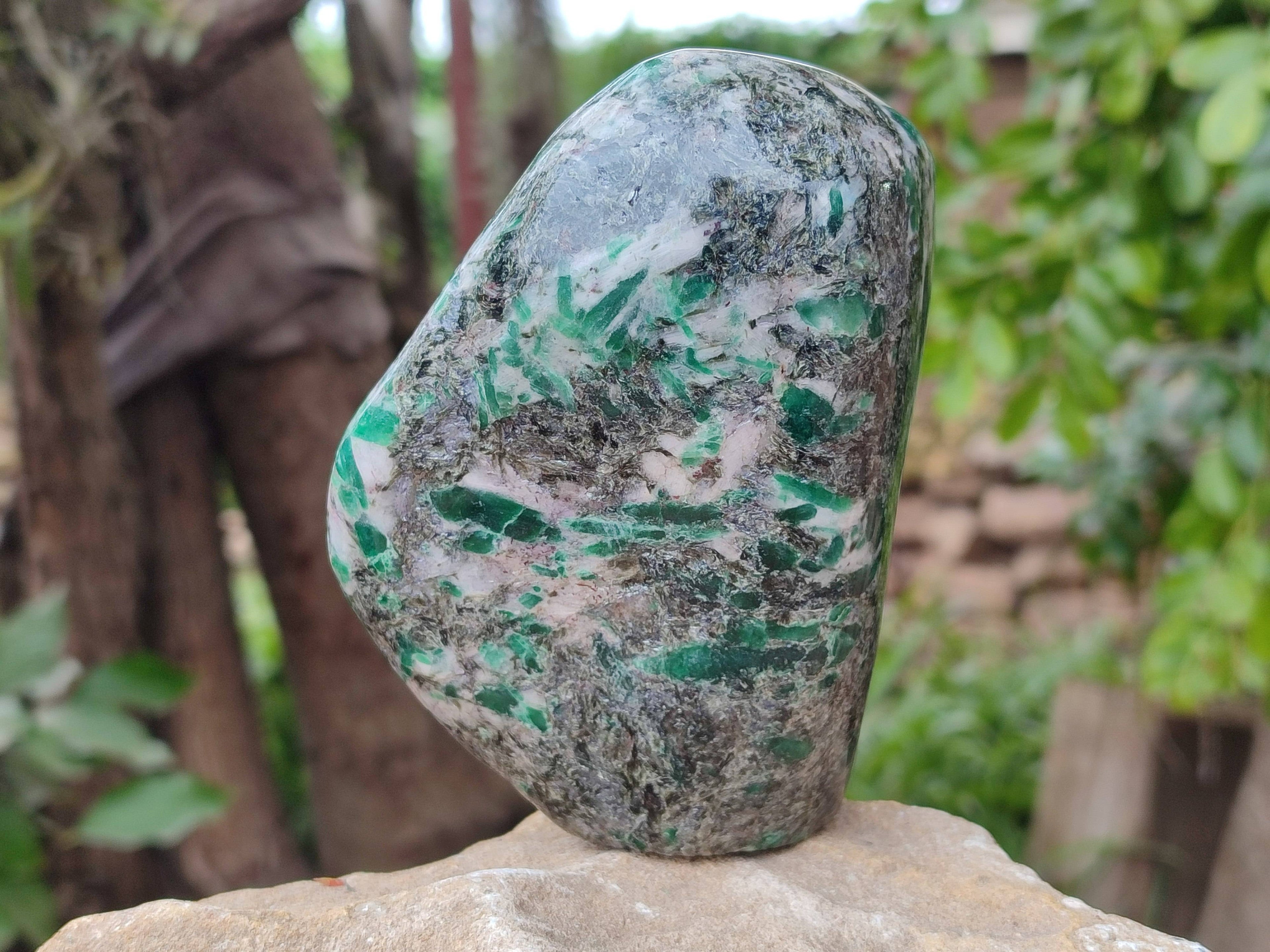Polished Emerald Mica 'Mutokolite' Standing Free Form x 1 From Mutoko, Zimbabwe - Toprock Gemstones and Minerals 