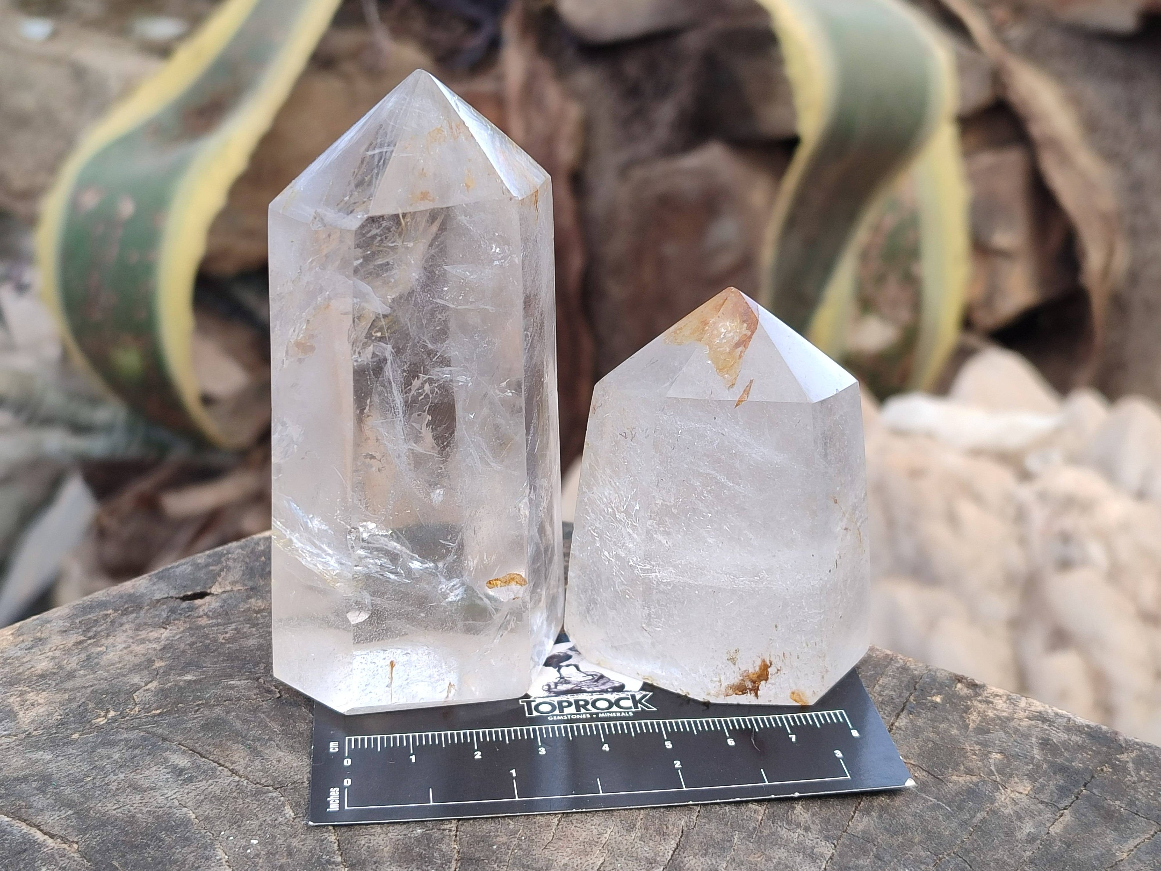 Polished Clear Quartz Crystals x 6 From Madagascar - Toprock Gemstones and Minerals 