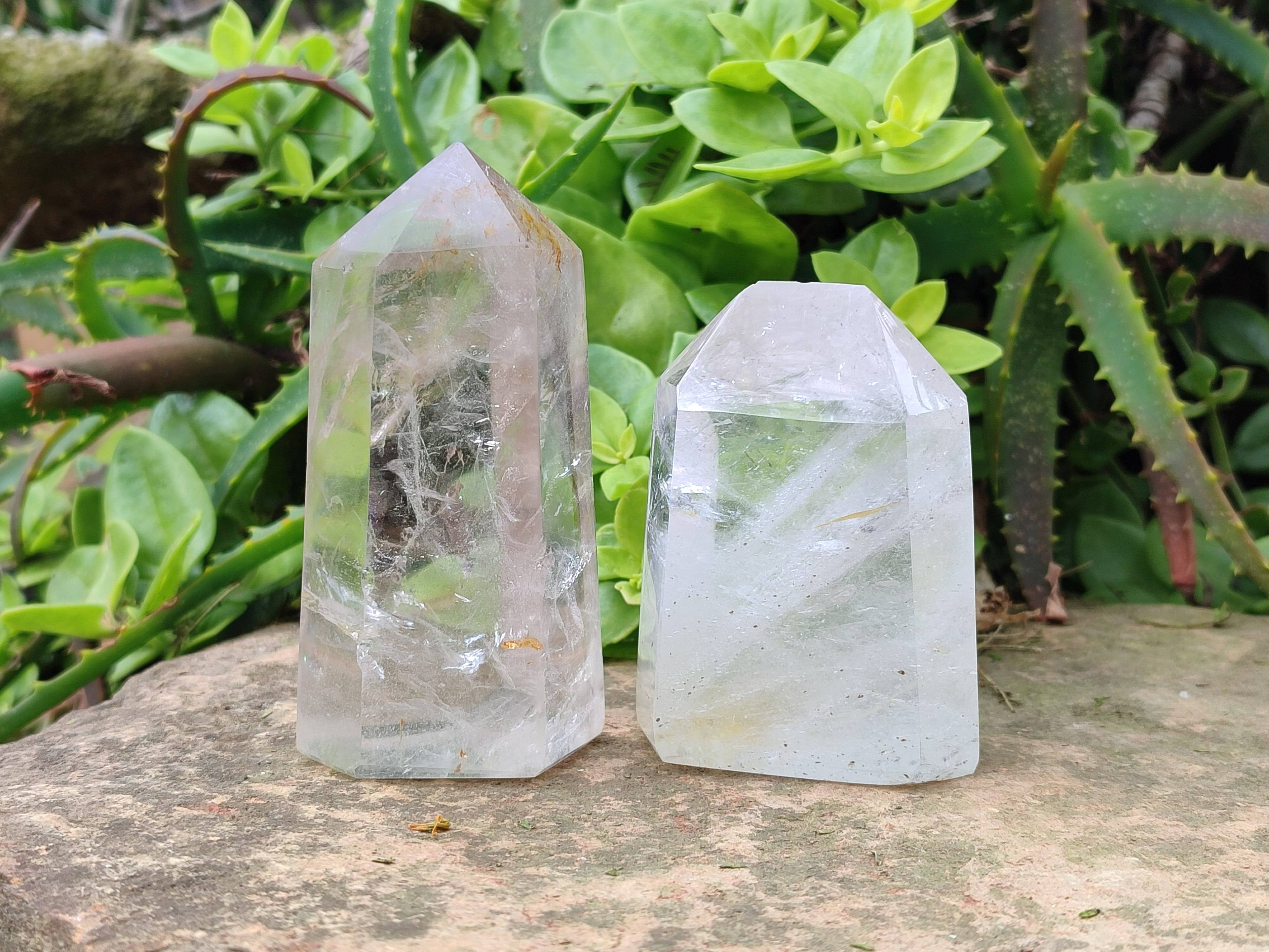 Polished Clear Quartz Crystals x 6 From Madagascar - Toprock Gemstones and Minerals 