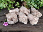 Natural Smokey Phantom Quartz Clusters x 6 From Luena, Congo - Toprock Gemstones and Minerals 
