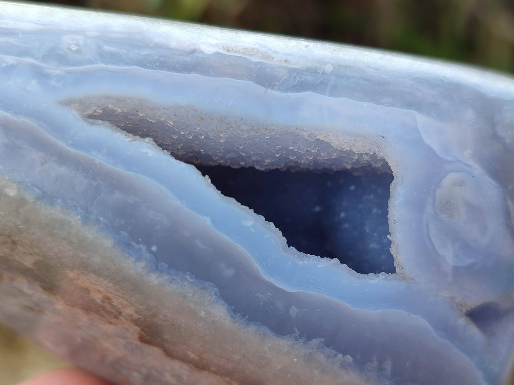 Polished Blue Lace Agate Standing Free Forms x 2 From Nsanje, Malawi - Toprock Gemstones and Minerals 