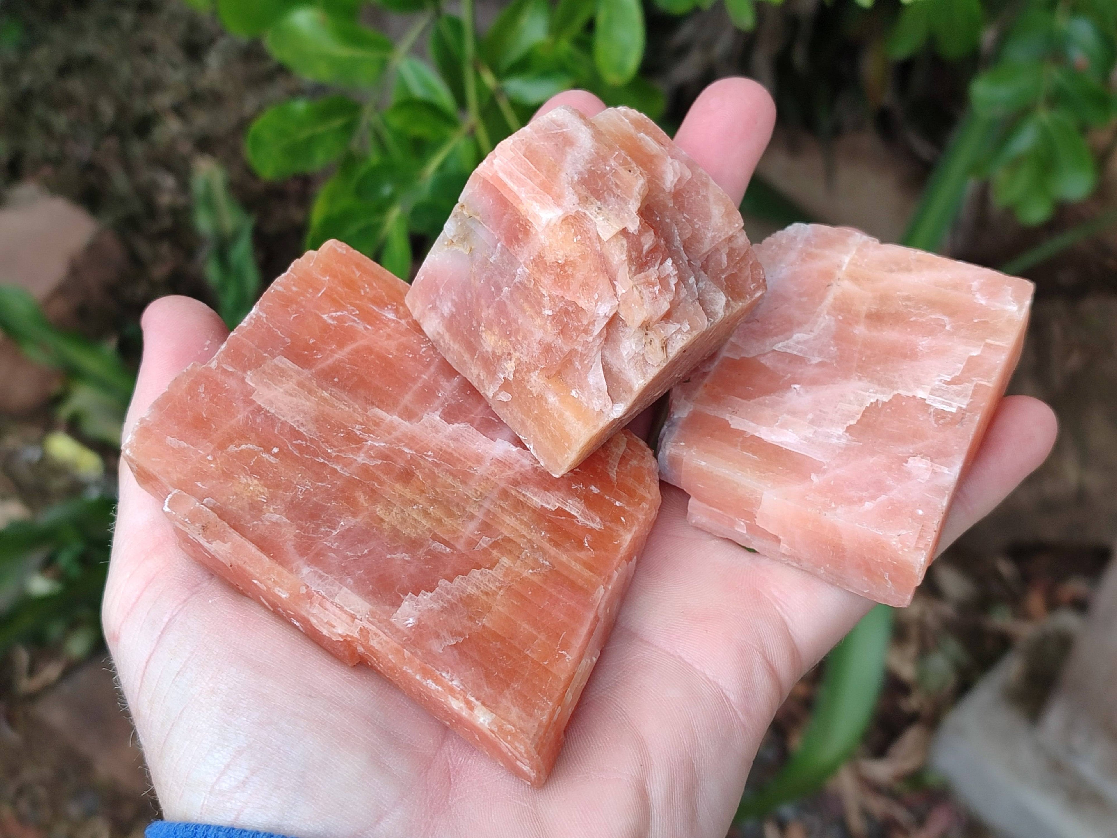 Natural Sunset Orange Calcite Specimens x 12 From Spitzkop, Namibia - Toprock Gemstones and Minerals 