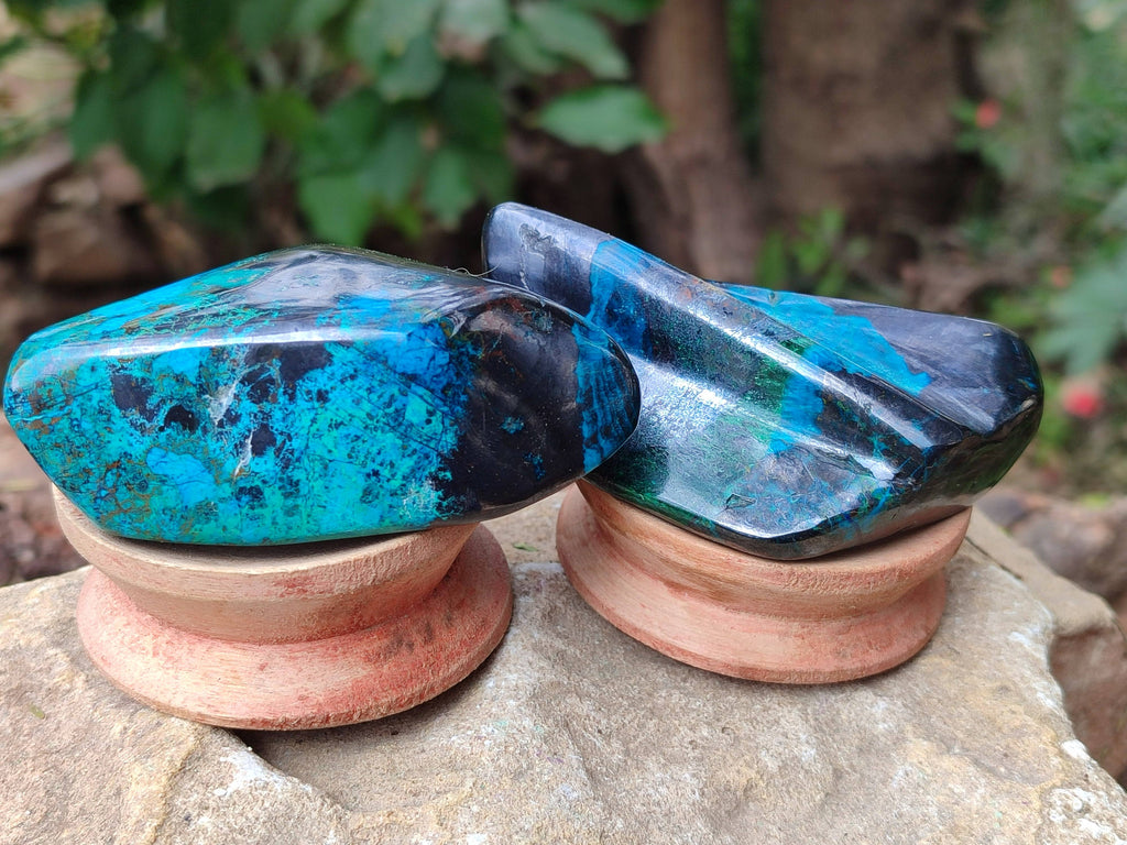 Polished Shattuckite Free Forms x 6 From Namibia - Toprock Gemstones and Minerals 