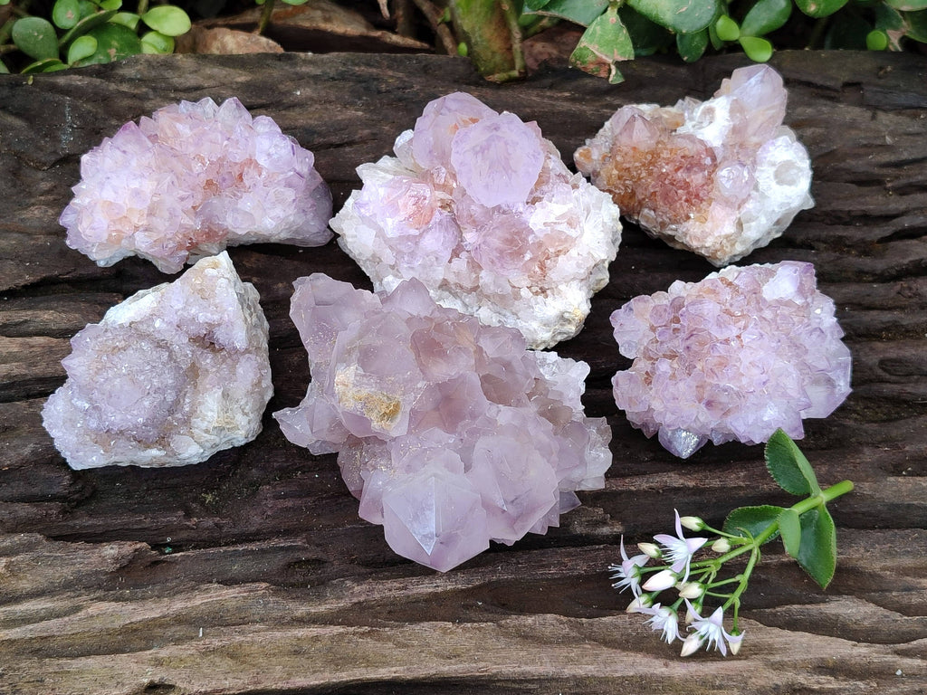 Natural Amethyst Spirit Quartz Clusters x 6 From Boekenhouthoek, South Africa - Toprock Gemstones and Minerals 
