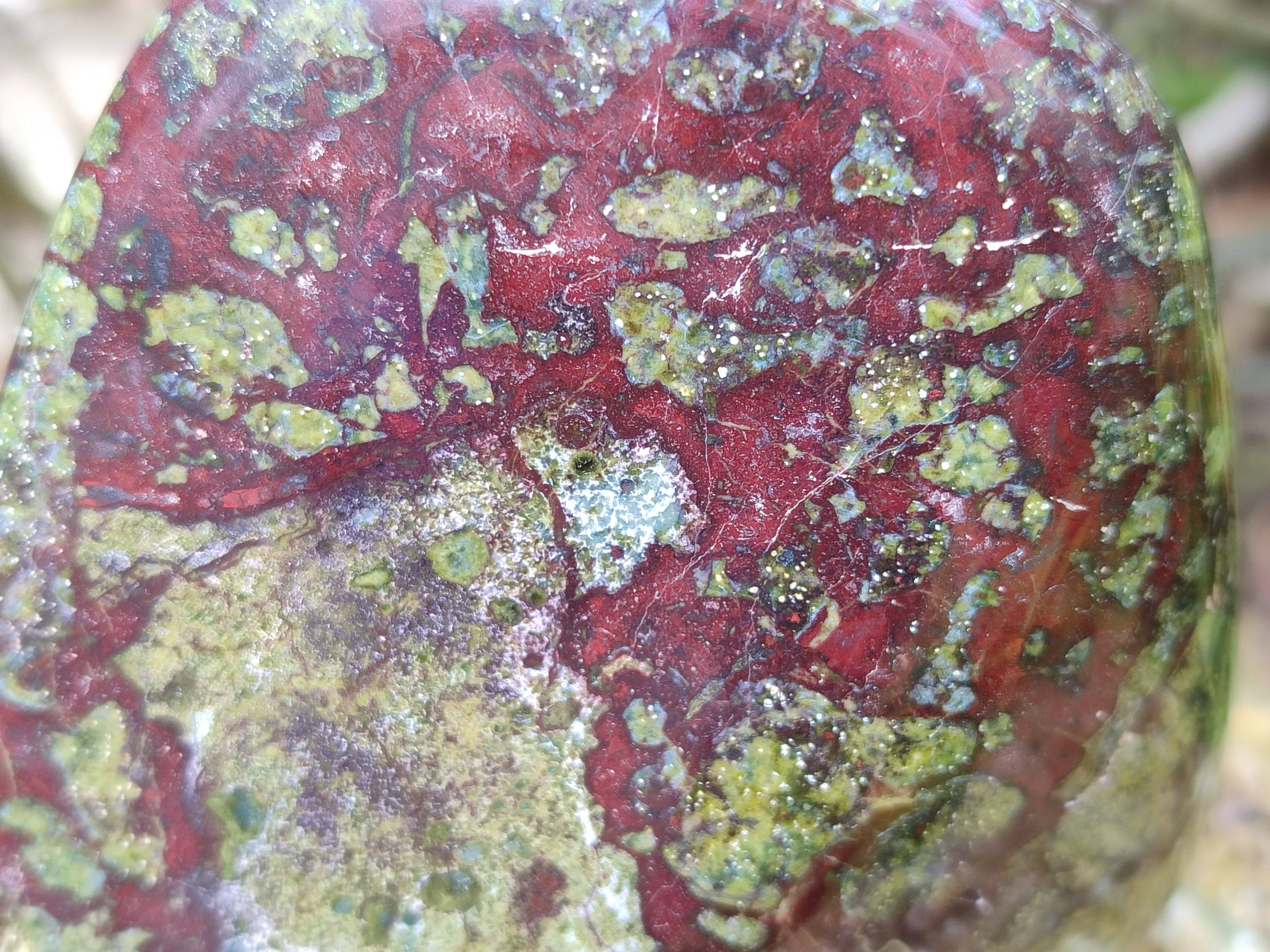 Polished Bastite Dragon Bloodstone Standing Free Forms x 2 From South Africa - Toprock Gemstones and Minerals 