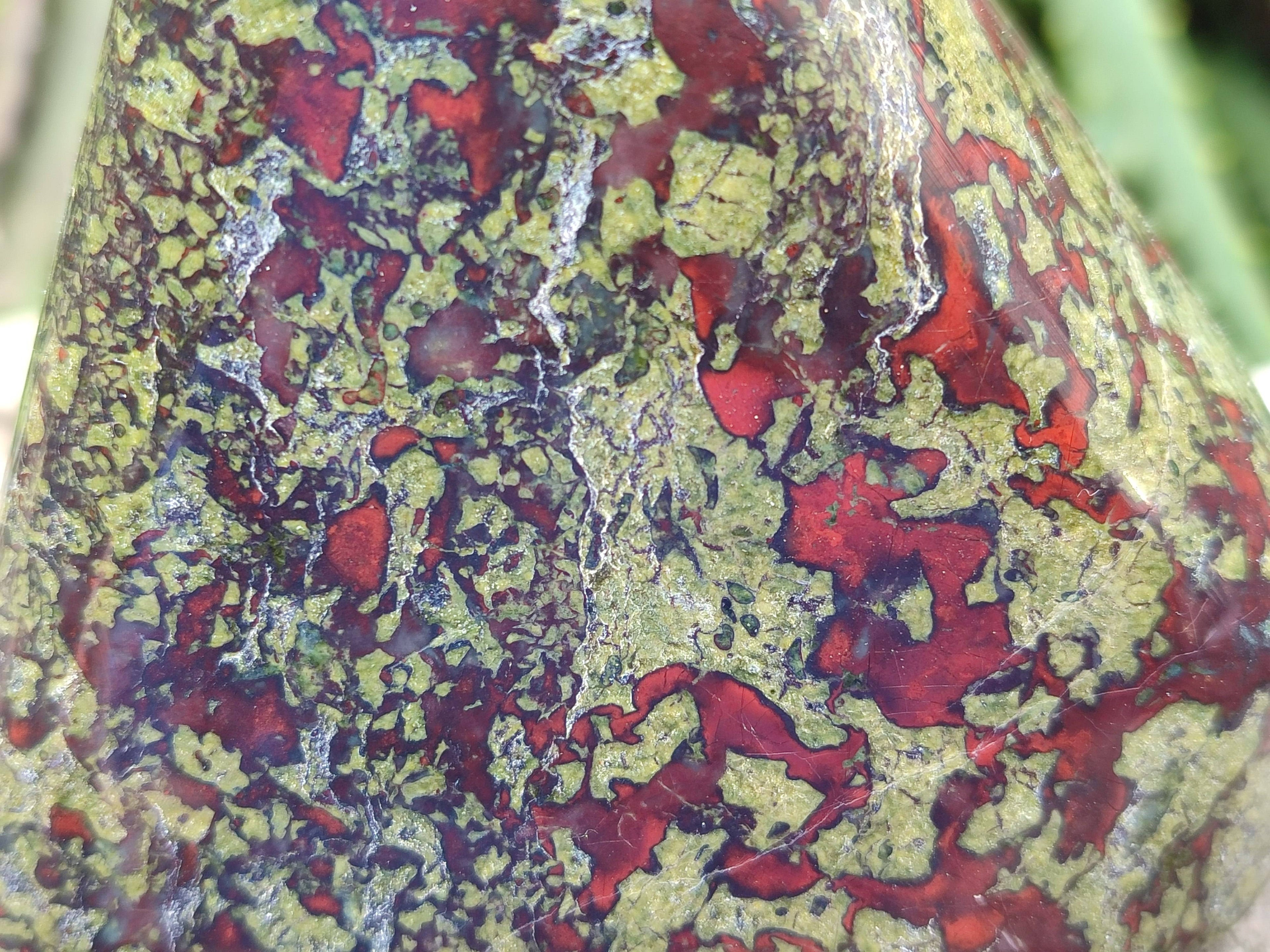 Polished Bastite Dragon Bloodstone Standing Free Forms x 2 From South Africa - Toprock Gemstones and Minerals 