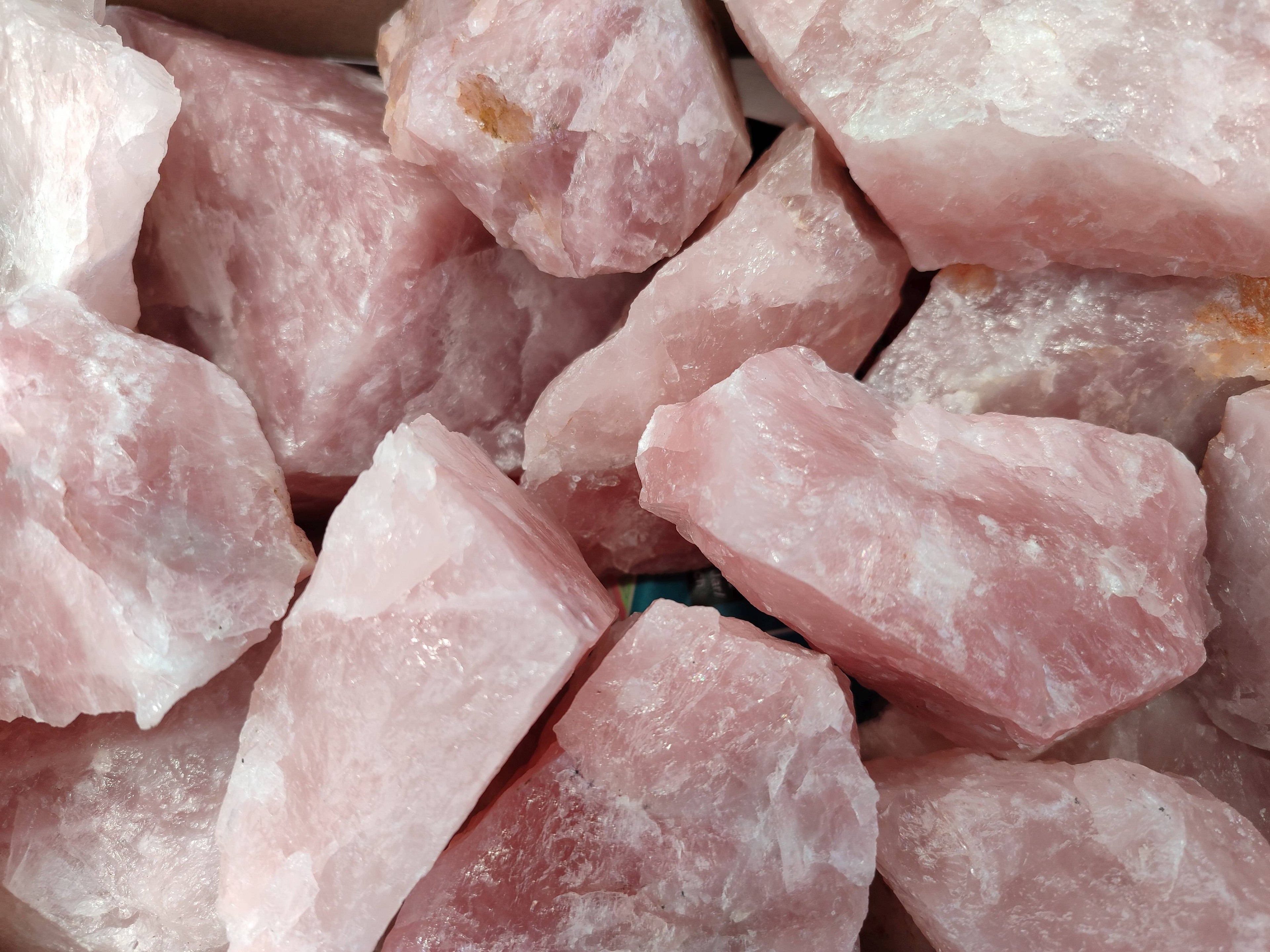 Natural Cobbed Rose Quartz Specimens x 15 From Northern Cape, South Africa - Toprock Gemstones and Minerals 