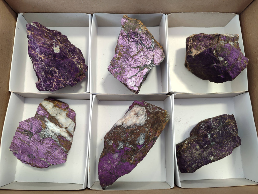 Natural Metallic Purpurite Specimens x 6 From Erongo, Namibia - Toprock Gemstones and Minerals 