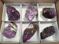Natural Metallic Purpurite Specimens x 6 From Erongo, Namibia
