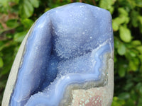 Polished Blue Lace Agate Standing Free Forms x 2 From Nsanje, Malawi