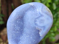 Polished Blue Lace Agate Standing Free Forms x 2 From Nsanje, Malawi