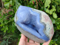 Polished Blue Lace Agate Standing Free Forms x 2 From Nsanje, Malawi