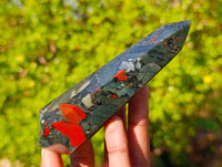 Polished Double Terminated Bloodstone Points x 6 From Swaziland