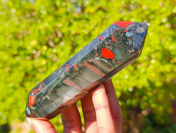 Polished Double Terminated Bloodstone Points x 6 From Swaziland