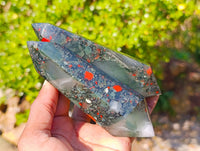 Polished Double Terminated Bloodstone Points x 6 From Swaziland