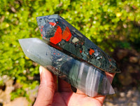 Polished Double Terminated Bloodstone Points x 6 From Swaziland