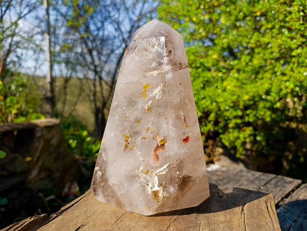 Polished Smokey Window Quartz Crystal x 1 From Madagascar
