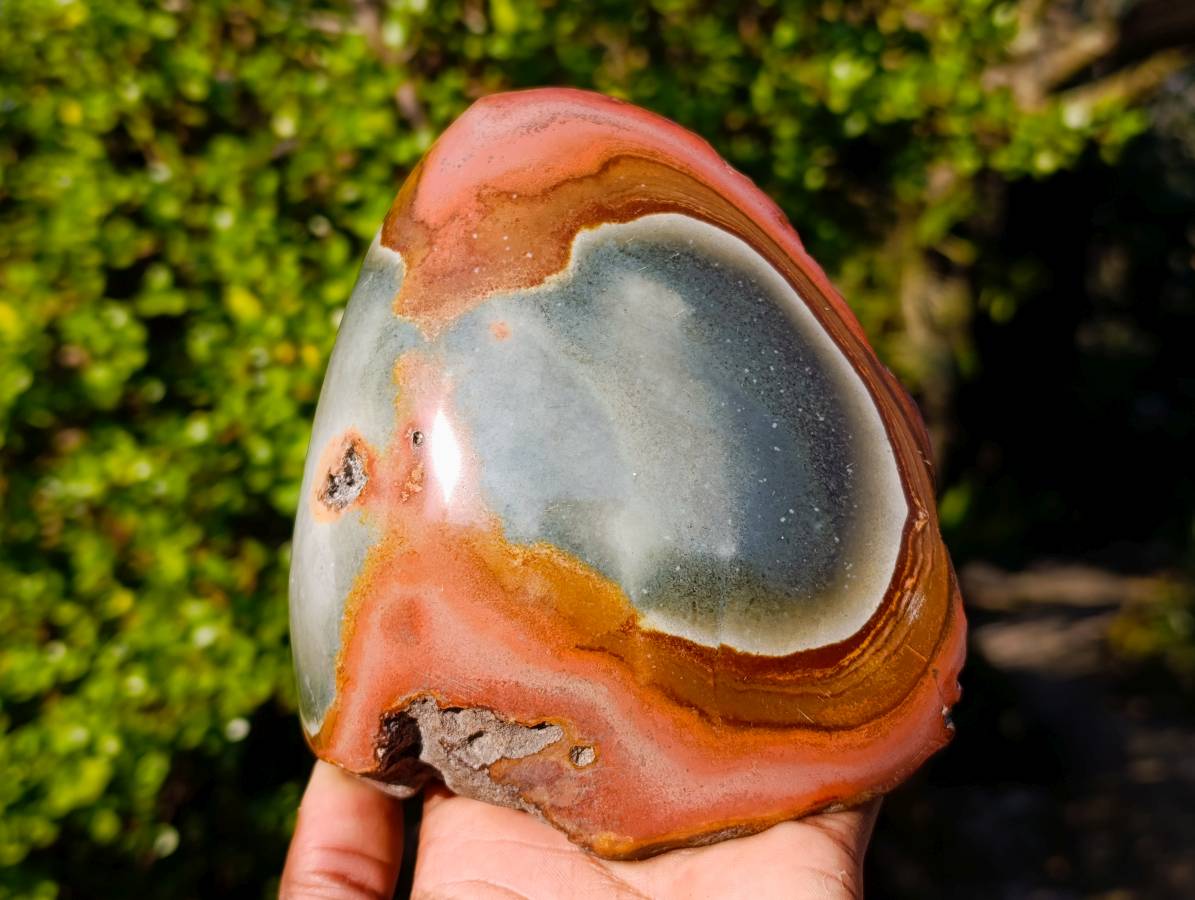 Polished On One Side Polychrome Jasper x 3 From Madagascar - Toprock Gemstones and Minerals 