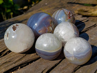 Polished Sashe River Agate Spheres x 6 From Zimbabwe