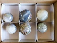 Polished Sashe River Agate Spheres x 6 From Zimbabwe
