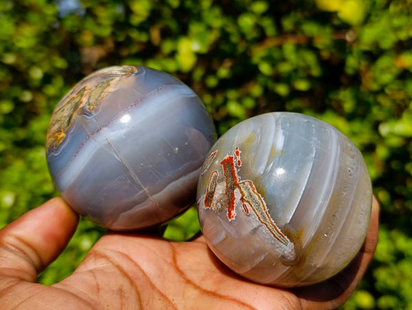 Polished Sashe River Agate Spheres x 6 From Zimbabwe