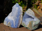 Natural Blue Lace Agate Geode Specimens x 12 From Malawi - Toprock Gemstones and Minerals 