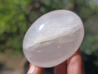 Polished Girasol Pearl Quartz Palm Stones x 12 From Ambatondrazaka, Madagascar