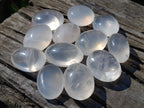 Polished Girasol Pearl Quartz Palm Stones x 12 From Ambatondrazaka, Madagascar - Toprock Gemstones and Minerals 