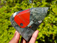 Polished Bloodstone Points x 3 From Swaziland