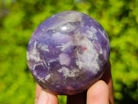 Polished Lepidolite with Pink Rubellite Palm Stones x 12 From Ambatondrazaka, Madagascar